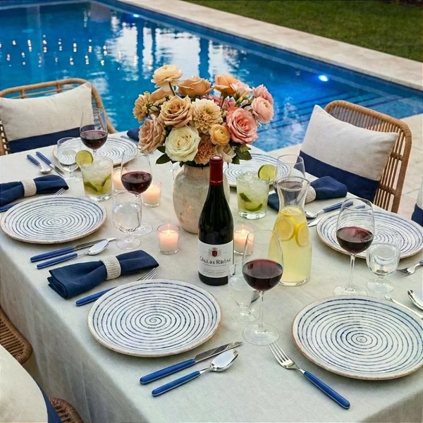 APARELHO DE JANTAR 20 PECAS GRECCO COM XICARAS AZUL NAVY PLUS ALLEANZA R.03024