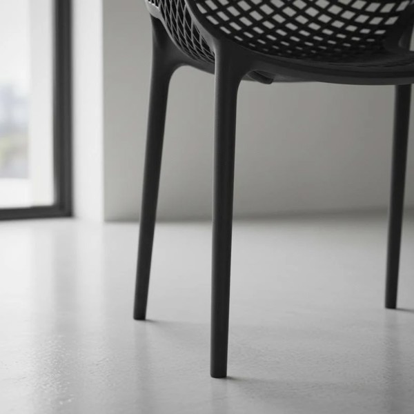 POLTRONA MOSAICO PRETA REFORCADA 150 KG CADEIRA PLASTICA RESISTENTE PARA AREA EXTERNA INTERNA JARDIM E VARANDA DESIGN ERGONOMICO EMPILHAVEL ALTA DURABILIDADE FACIL LIMPEZA R.03091