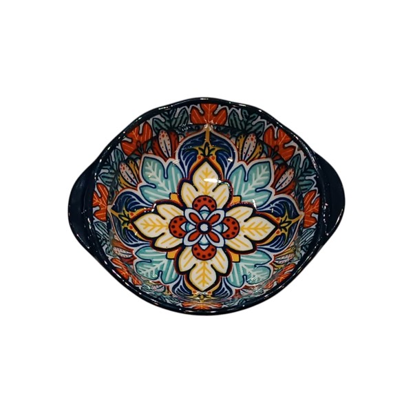 TIGELA DECORADA FLOR 11,5X4CM MINI BOWL CERAMICA MOLHEIRA PETISQUEIRA INDIVIDUAL CUMBUCA PEQUENA PORTA TEMPEROS RECIPIENTE PARA SHOYU ORGANIZADOR DECORATIVO MESA POSTA FORMATO FLORAL RESISTENTE R.0310 ...