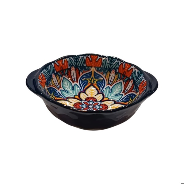 TIGELA DECORADA FLOR 11,5X4CM MINI BOWL CERAMICA MOLHEIRA PETISQUEIRA INDIVIDUAL CUMBUCA PEQUENA PORTA TEMPEROS RECIPIENTE PARA SHOYU ORGANIZADOR DECORATIVO MESA POSTA FORMATO FLORAL RESISTENTE R.0310 ...