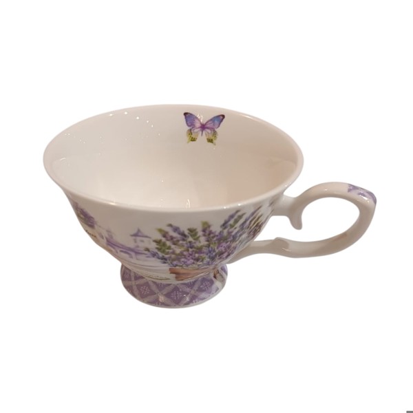 JOGO 6 XICARAS E PIRES DE CHA LAVANDA II PORCELANA 220ML R.03101