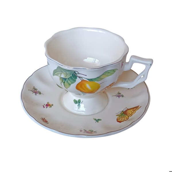 CONJUNTO COM SEIS XICARAS E SEIS PIRES DE CHA LIMAO SICILIANO R.03119
