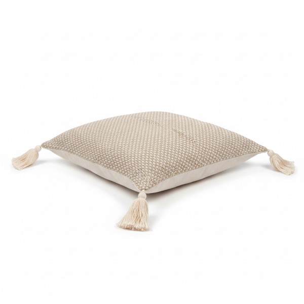 CAPA DE ALMOFADA TEAR POMPOM MUNIQUE BEGE 12921 R.00283