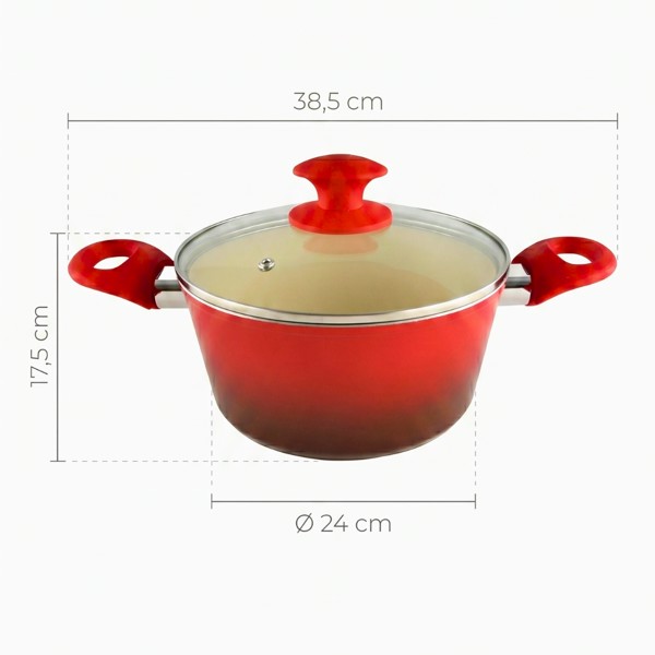 PANELA CACAROLA CERAMICA 24CM ESPESSA 4,5MM CABO SOFT TOUCH R.00002