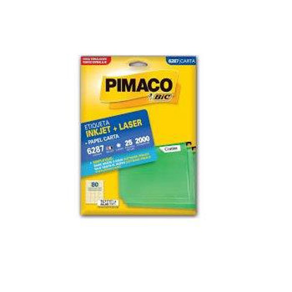 ETIQUETA 6287 INKJET+LASER COM 2000 UNIDADES ETIQ011701