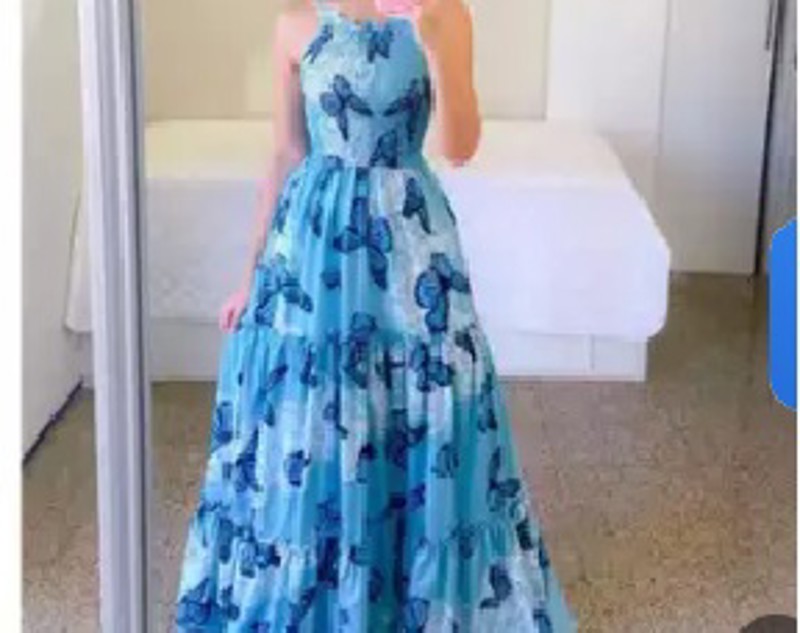 VESTIDO LONGO LASTEX COM ALÇAS