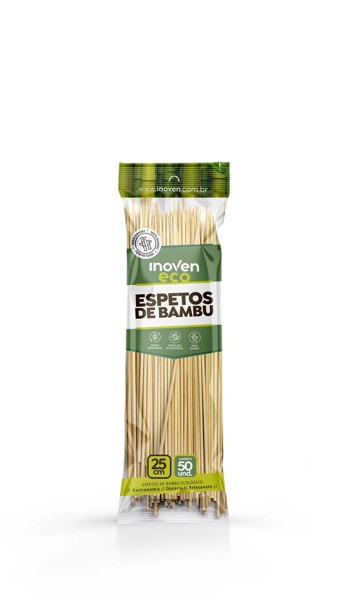 ESPETO P CHURRASCO BAMBU INOVEN ECO 25CM 50UN