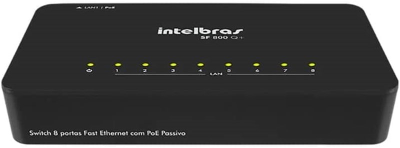 Switch Intelbras 8 Portas Sf800q+ Fast Ethernet 10/100 Mbps