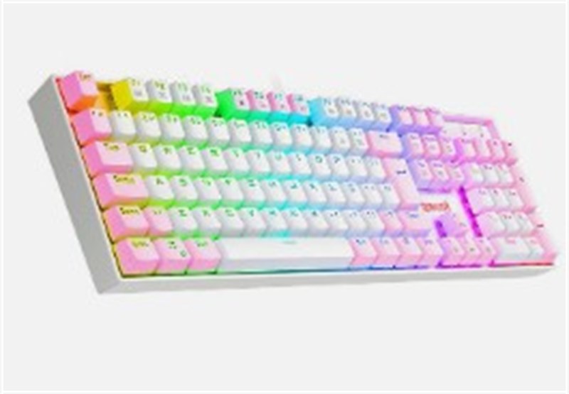 Teclado Mecanico Gamer Redragon Mitra, Switch Blue, ABNT2, RGB, White/Pink, K551WP-RGB (PT-Blue)