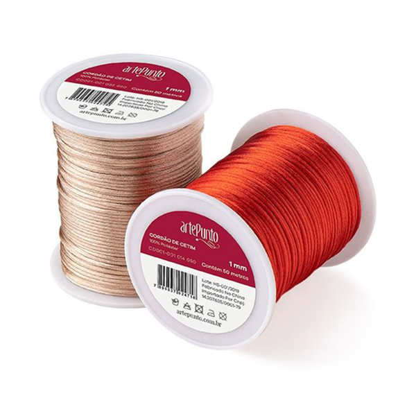 Cordão de Cetim 1mm - Rolo 50m