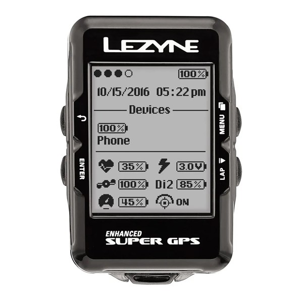 GPS LEZYNE SUPER INTERATIVO BLUETOOTH/ANT+ - PRETO PRETO