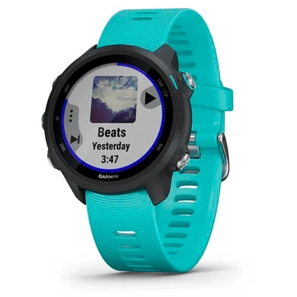 RELÓGIO MONITOR CARDÍACO/GPS GARMIN FORERUNNER 245 MUSIC PRETO/VERDE