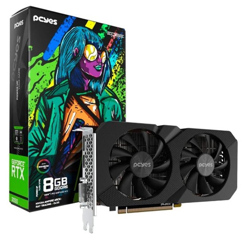 PLACA DE VIDEO 08 GB - RTX-3050 NVIDIA GEFORCE RTX 3050 8GB GDDR6 128BITS PCYES PVRTX30508GB