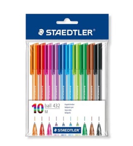 CANETA ESFEROGRAFICA TRIANGULAR 432 10 CORES BLISTER 43235MPB10 TH - STAEDTLER LIMITADA