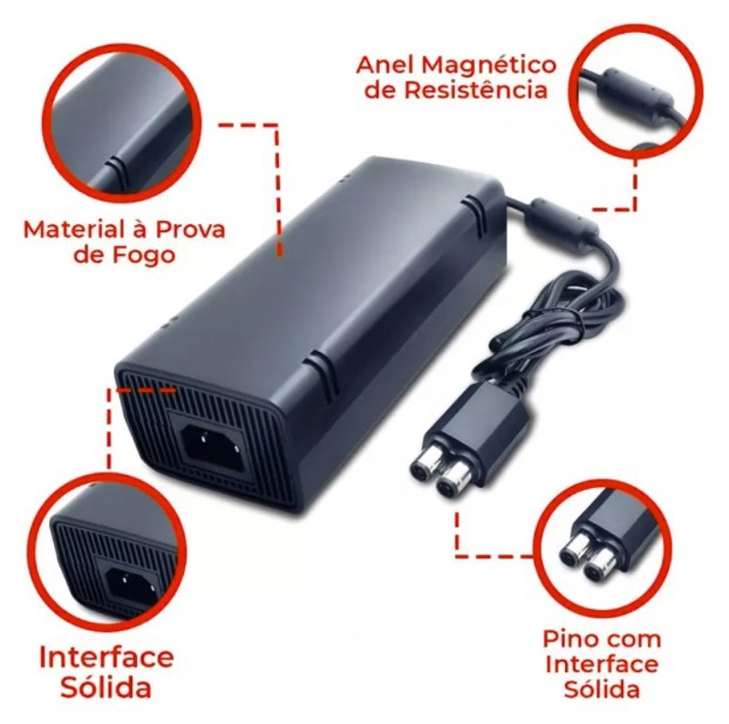 FONTE XBOX 360 SLIM BIVOLT - FT-07