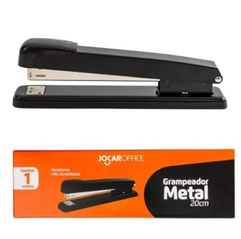 GRAMPEADOR METAL JOCAR PRETO P/30FLS. 20CM UNIDADE 93016 - LEONORA
