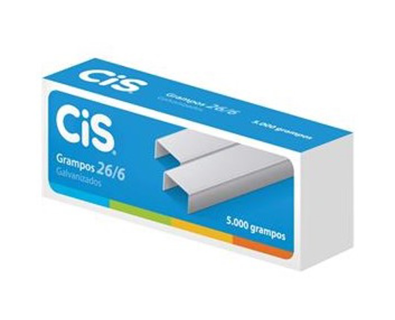 GRAMPO PARA GRAMPEADOR 26/6 GALVANIZADO 5000 GRAMPOS CAIXA 179.5402 - SERTIC