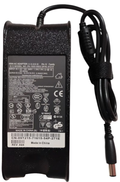 FONTE NOTEBOOK 19.5V - 3.34A - PINO 7.4 X 5.0 -  DELL PA-12 65W P/ FT-43