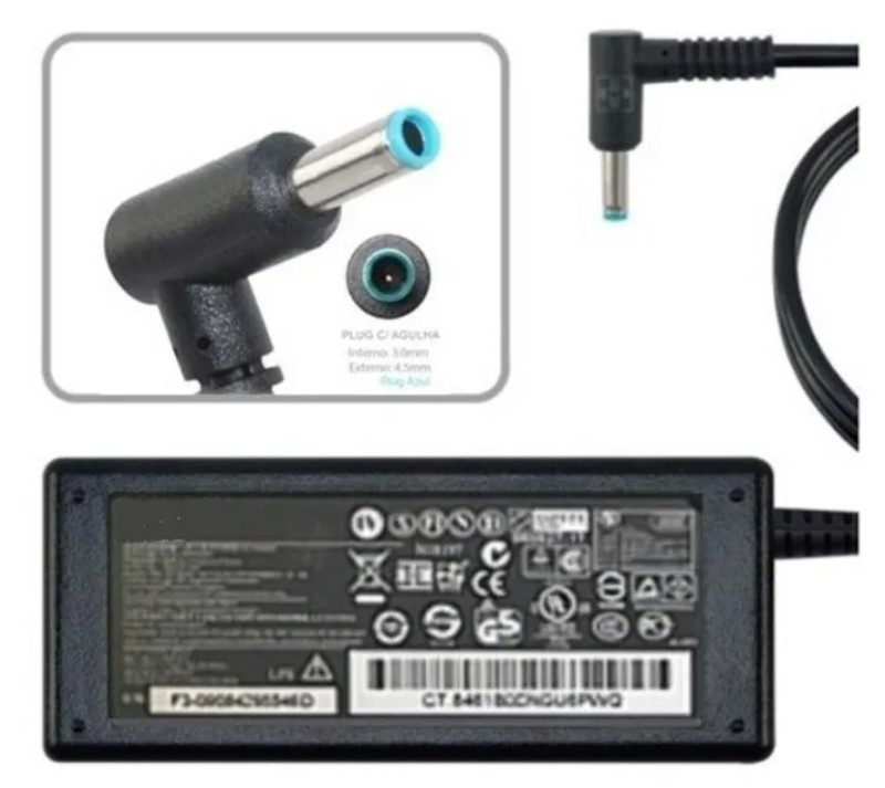 FONTE NOTEBOOK 19.5V - 3.33A - PINO 4.5 X 3.0 - HP 65W FT-37