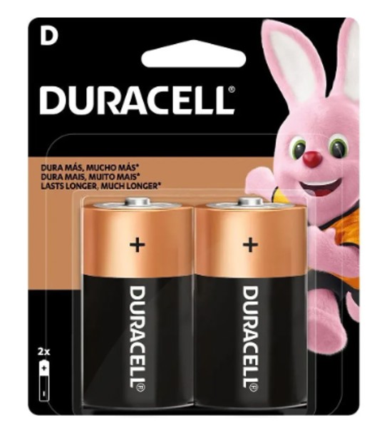 PILHA D - DURACELL  GRANDE - 2 UNIDADES