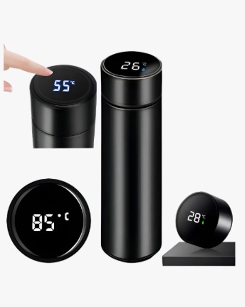 GARRAFA TÉRMICA INTELIGENTE "SMART CUP" COM DISPLAY TOUCH SCREEN E LED 500ML