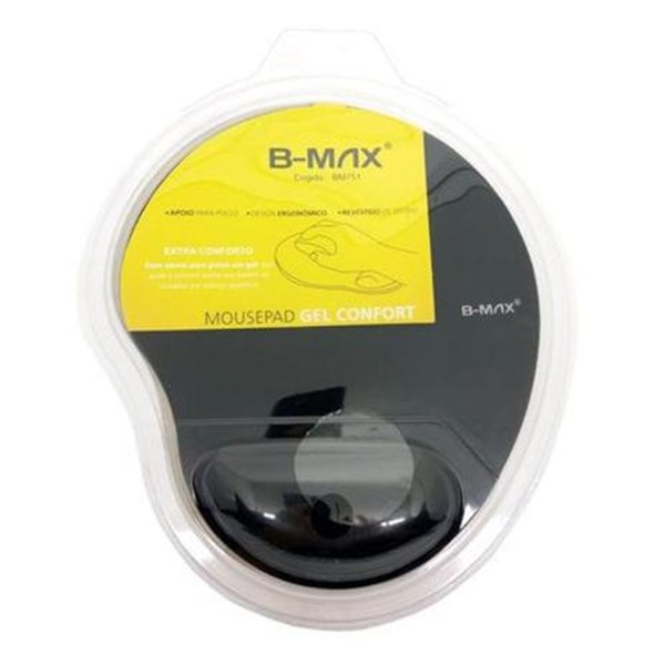 MOUSE PAD C/ APOIO EM GEL PRETO BM751 B-MAX