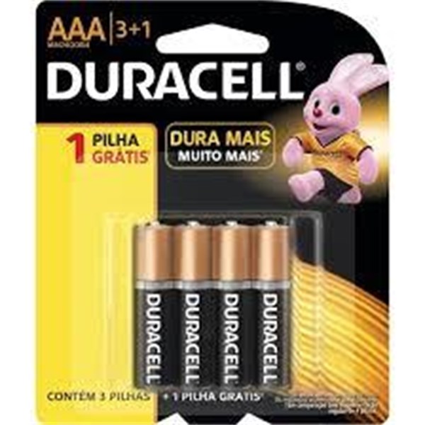 PILHA ALCALINA AAA 1,5V BLISTER C/4 MN2400B4 DURACELL