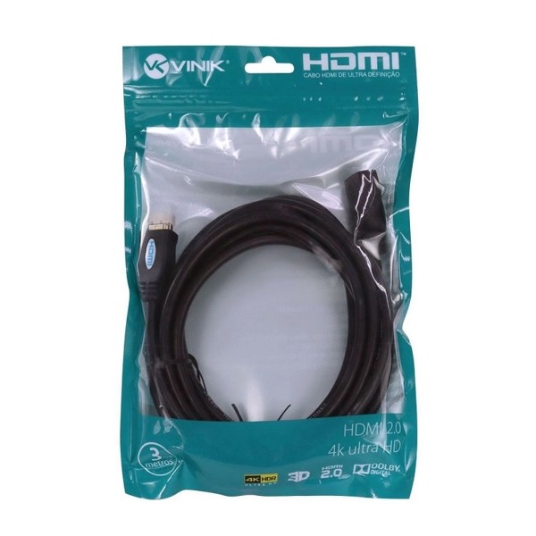 CABO EXTENSOR HDMI 2.0 4K C/ FILTRO 3M H20F-3 VINIK
