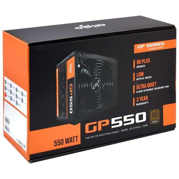 FONTE ATX550W REAIS 80PLUS BRONZE GP550 G5 HJ PLUS AIGO