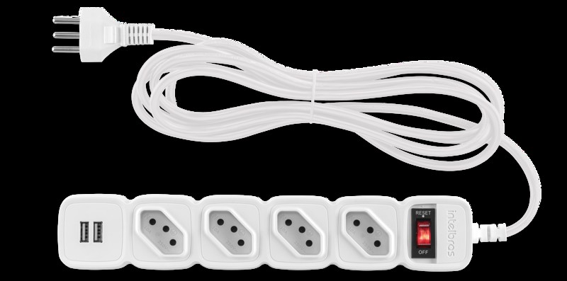 PROTETOR ELETRONICO C/ 4 TOMADAS E 2 USB - EPE 204 USB BR