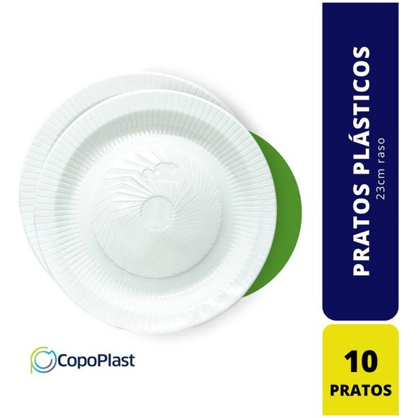 PRATOS PLÁSTICOS DESCARTÁVEIS - 10 PRATOS
