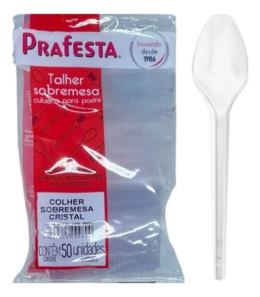 COLHER PLÁSTICO DESCARTÁVEIS - 50 COLHERES