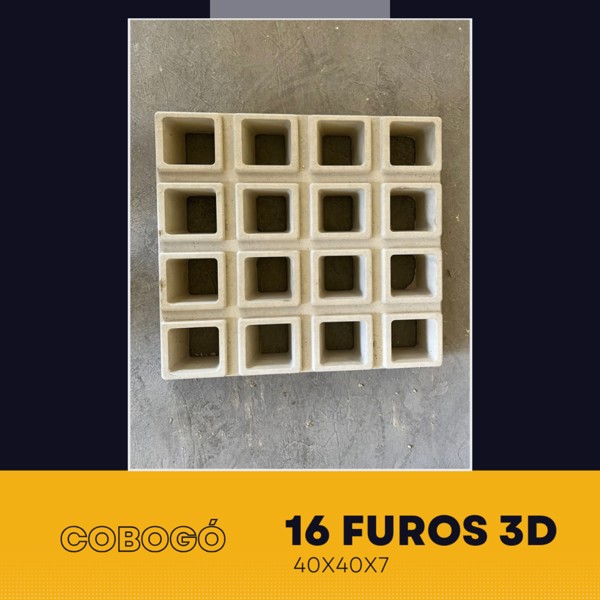 COBOGO 16 FUROS 3D 40X45 CM PREMOLDADOS