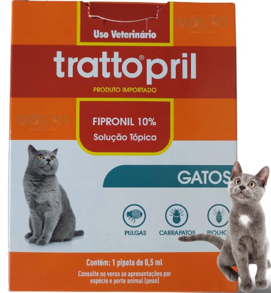 TRATTOPRIL - PIPETA GATO ANTI PULGAS CARRAPATOS PIOLHOS