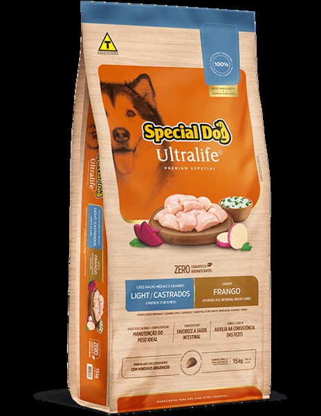 SPECIAL DOG ULTRALIFE RAC. MED/GRA LIGHT 15KG