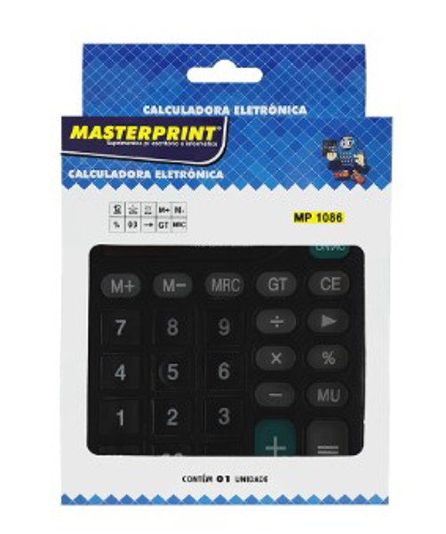 CALCULADORA MANUAL 12DIG MASTERPRINT MP-1086