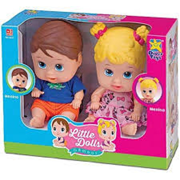 B.BONECOS LITTLE DOLLS GEMEOS(MENINA E MENINO) 8037D