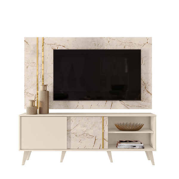 RACK E PAINEL CRONOS CALACATA/OFF WHITE