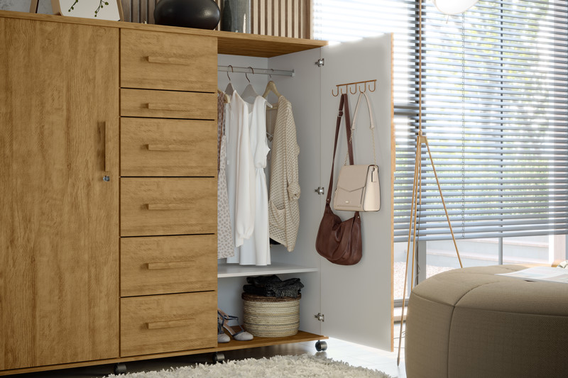 Cômoda Roupeiro Roma Amendoa 1,48