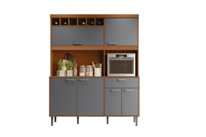 KIT COZINHA DAKOTA 1,60 JEQUITIBA/GRAFITE