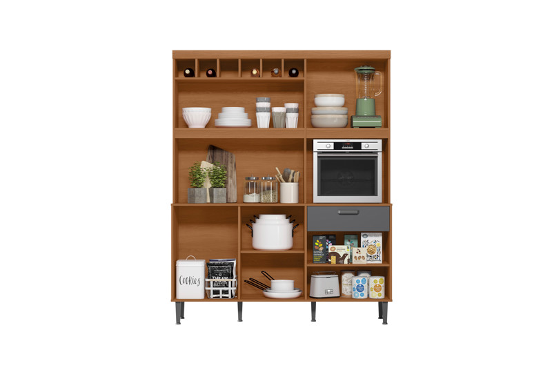 KIT COZINHA DAKOTA 1,60 JEQUITIBA/GRAFITE