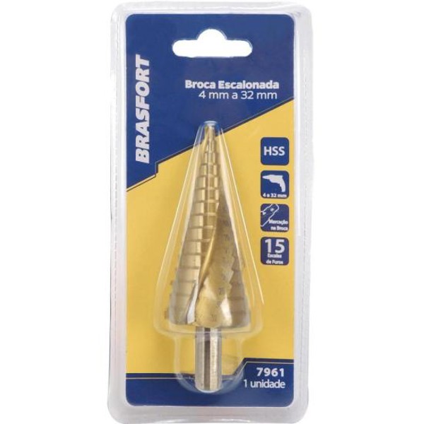 Broca Escalonada 4mm a 32mm Brasfort