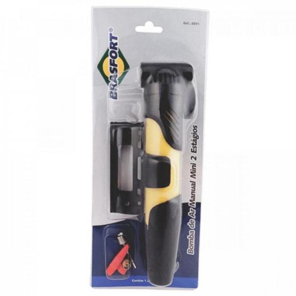 Mini Bomba de Ar Manual 2 Estágios Preta BRASFORT
