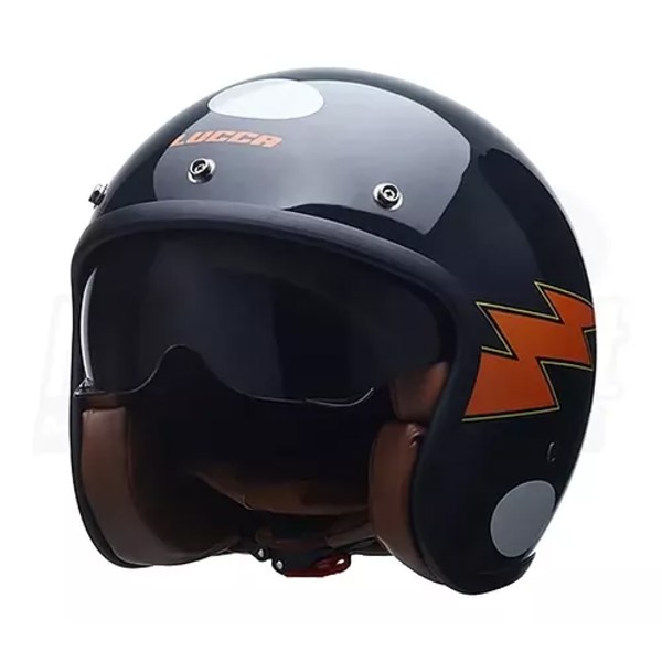 Capacete Lucca Sublime Lighting - COR: Preto/Laranja, TAMANHO: 62