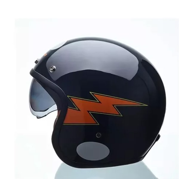 Capacete Lucca Sublime Lighting - COR: Preto/Laranja, TAMANHO: 62