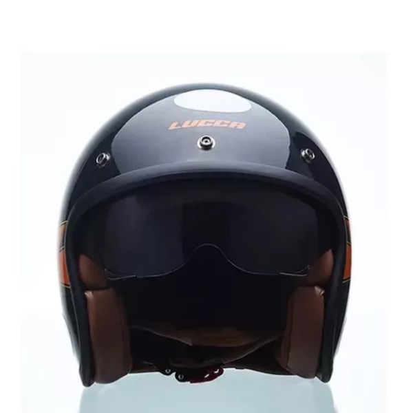 Capacete Lucca Sublime Lighting - COR: Preto/Laranja, TAMANHO: 62