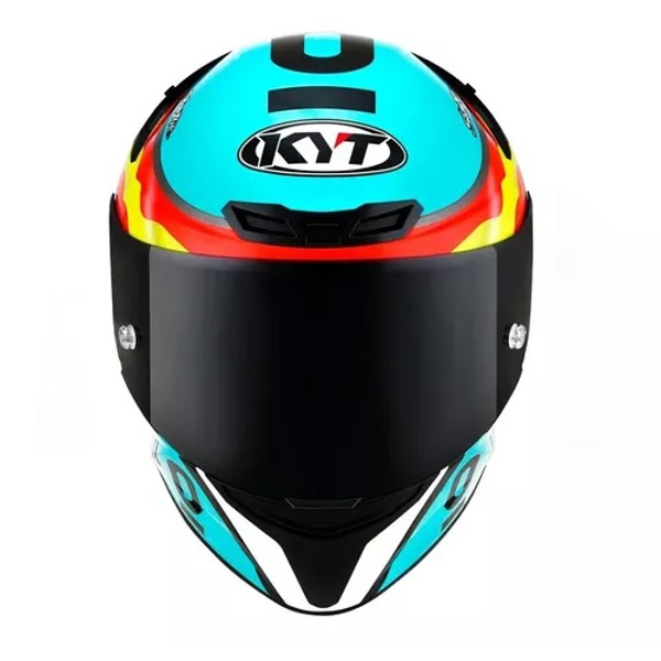 Capacete KYT TT Course Jaume Masia Leopard Spain *** - COR: azul/laranja, TAMANHO: 60