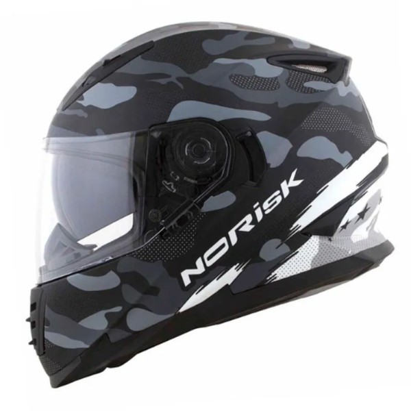 Capacete Norisk FF302 Destroyer - COR: Preto/Branco, TAMANHO: 54
