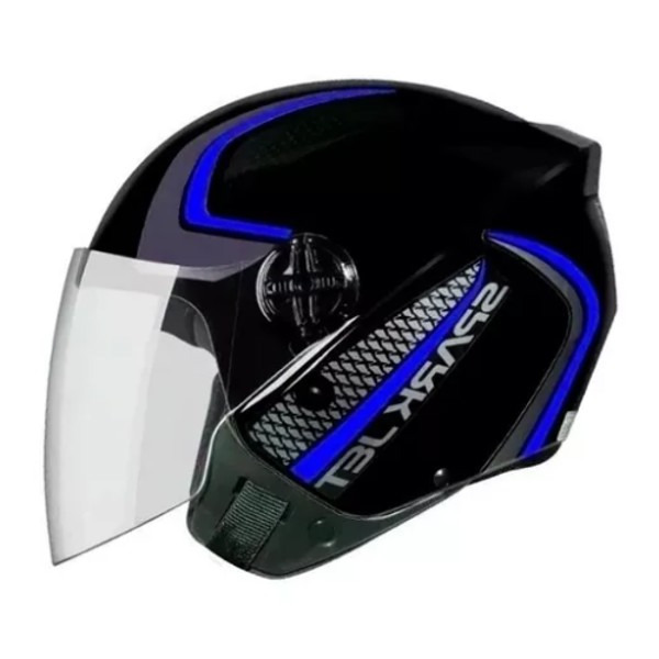 Capacete EBF Spark Jet Speed - COR: Preto/Azul, TAMANHO: 56