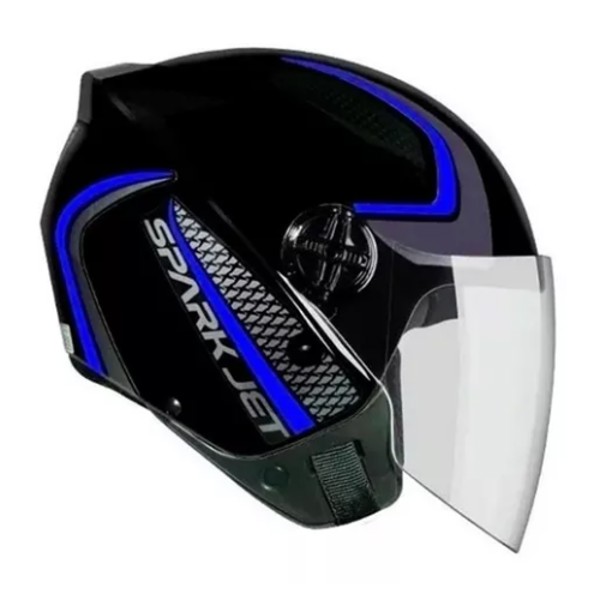 Capacete EBF Spark Jet Speed - COR: Preto/Azul, TAMANHO: 56